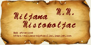 Miljana Mistopoljac vizit kartica